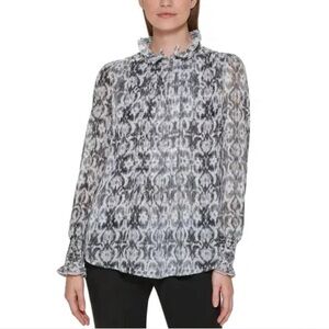 Calvin Klein Monochrome Patterned Blouse